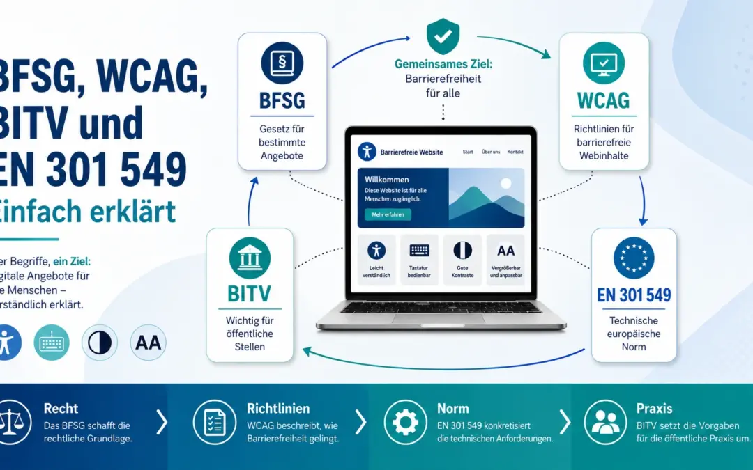 BFSG, WCAG, BITV und EN 301 549 einfach erklärt