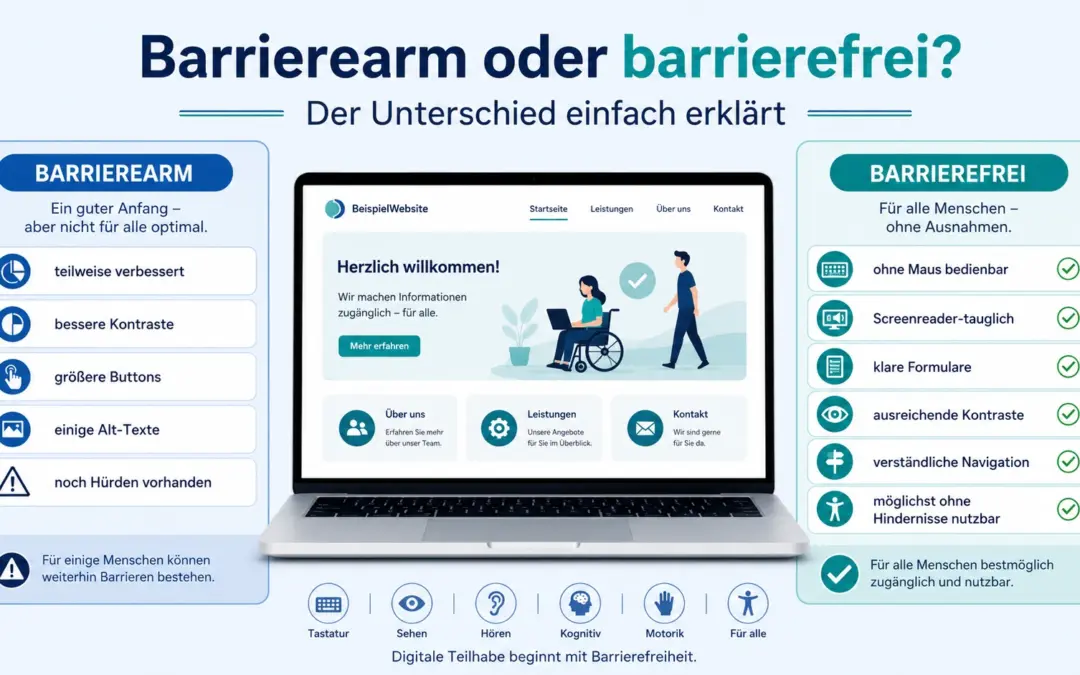 Was ist der Unterschied zwischen barrierearm und barrierefrei?