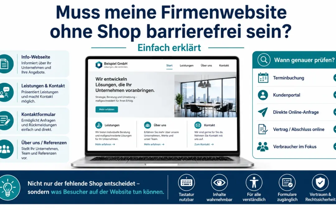 Muss meine Firmenwebsite ohne Shop barrierefrei sein?