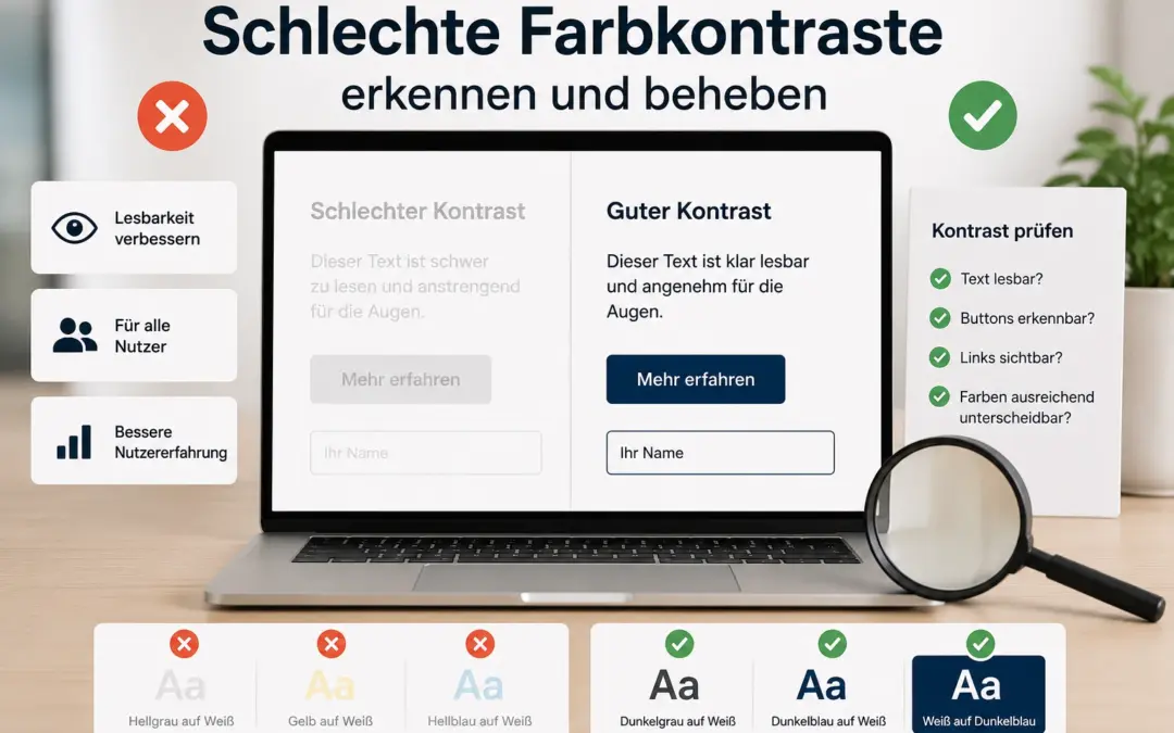 Schlechte Farbkontraste erkennen und beheben
