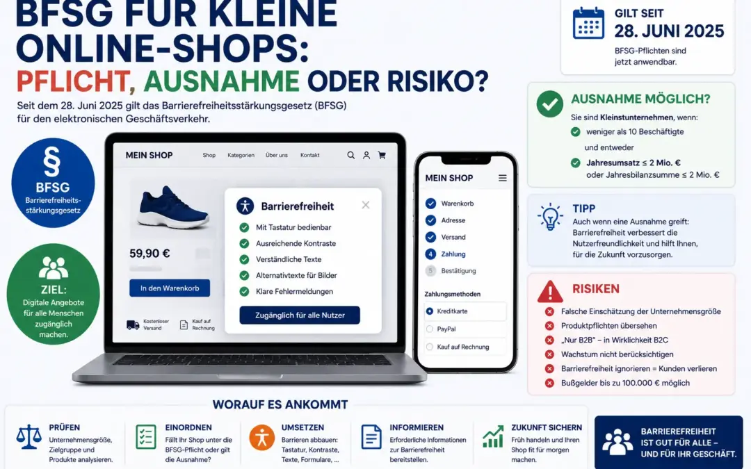 BFSG für kleine Online-Shops: Pflicht, Ausnahme oder Risiko?