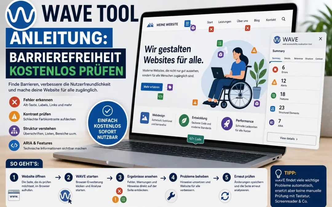WAVE Tool Anleitung: Barrierefreiheit kostenlos prüfen
